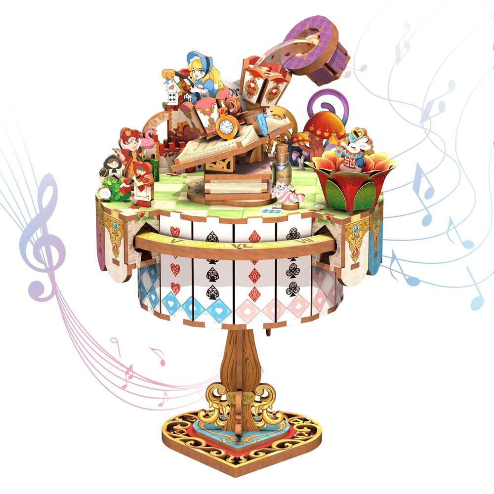2444 x British Library Wooden Music Box Puzzle for Adults, DIY Rotating